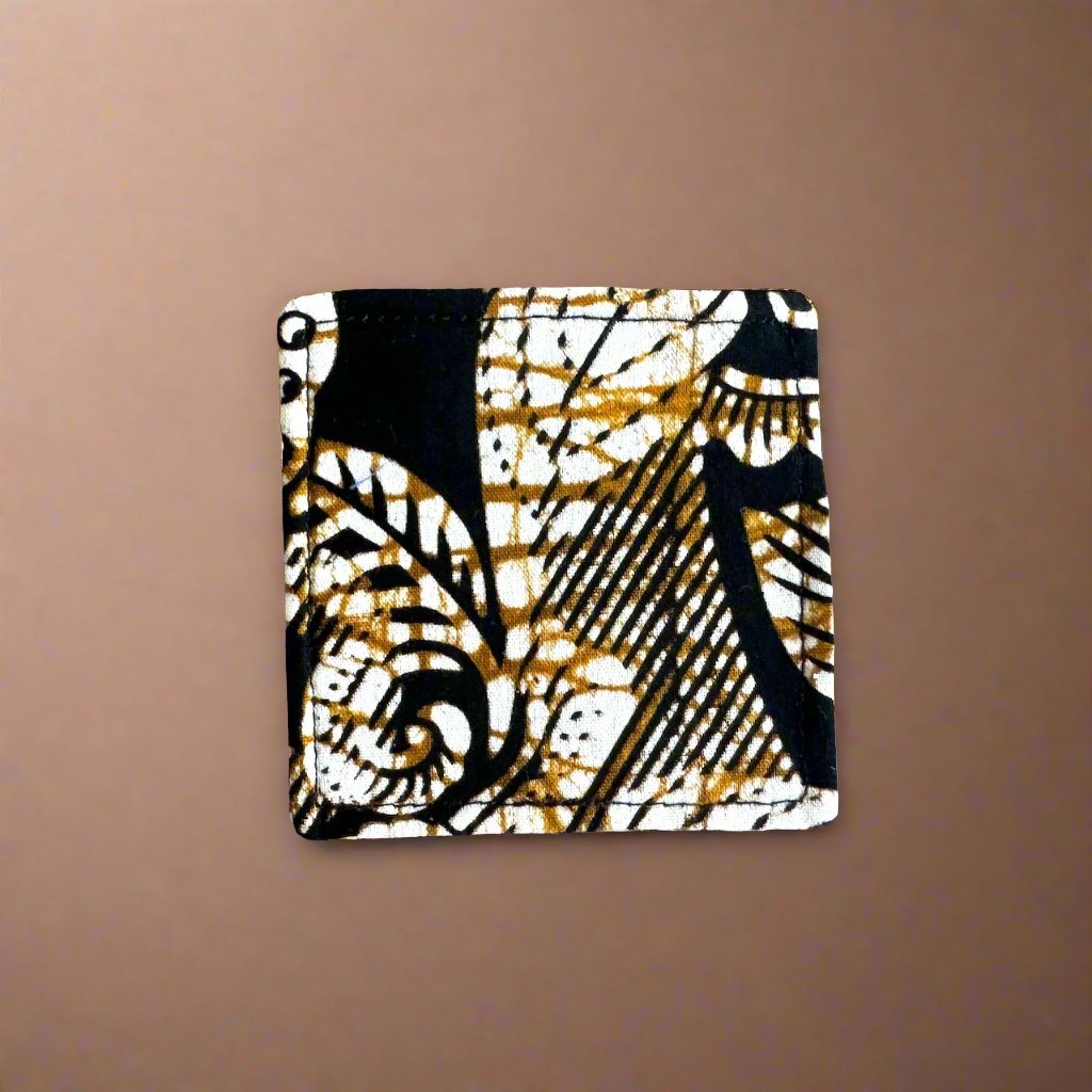 Ethnic, Fabric, Patterned, Handmade Black, Cream, and Gold Bookmark - Gezia Accents