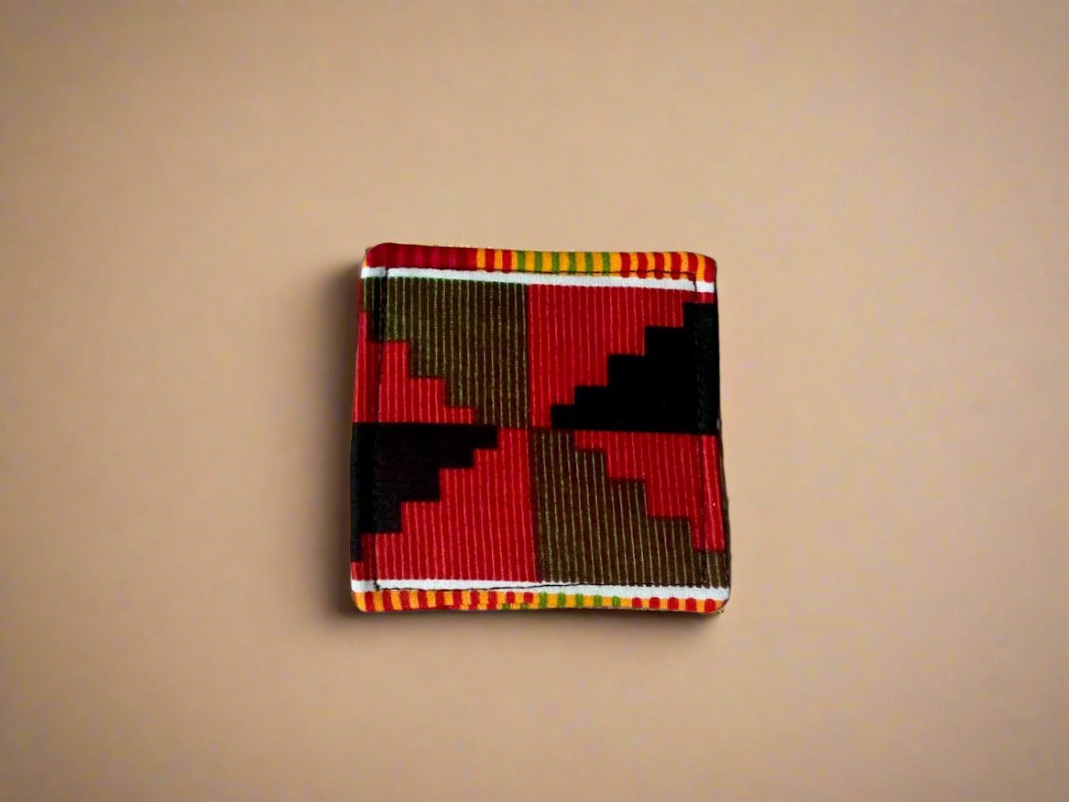 Ethnic, Fabric, Patterned, Handmade Orange, Red, Green, Yellow, Black and White Bookmark - Gezia Accents