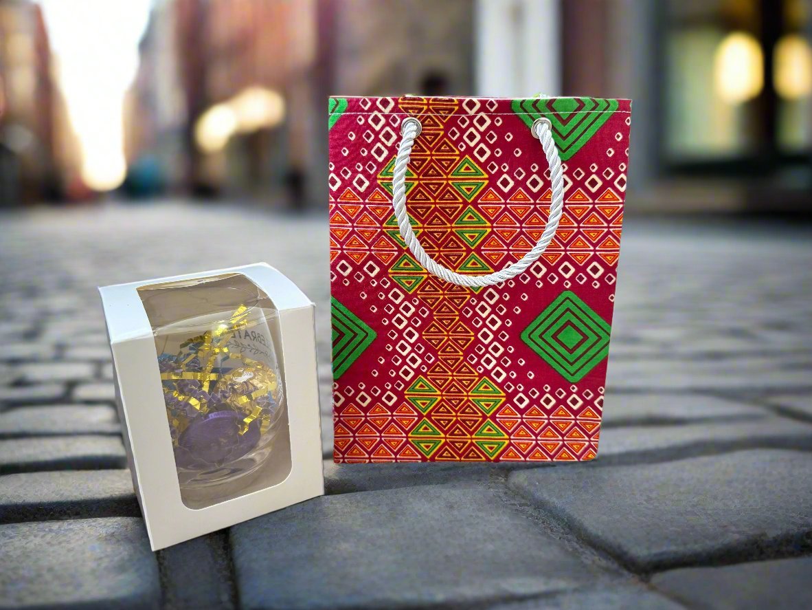 Ethnic, Fabric, Patterned, Handmade Red, Yellow, Green, and White Extra Small Bag - Gezia Accents