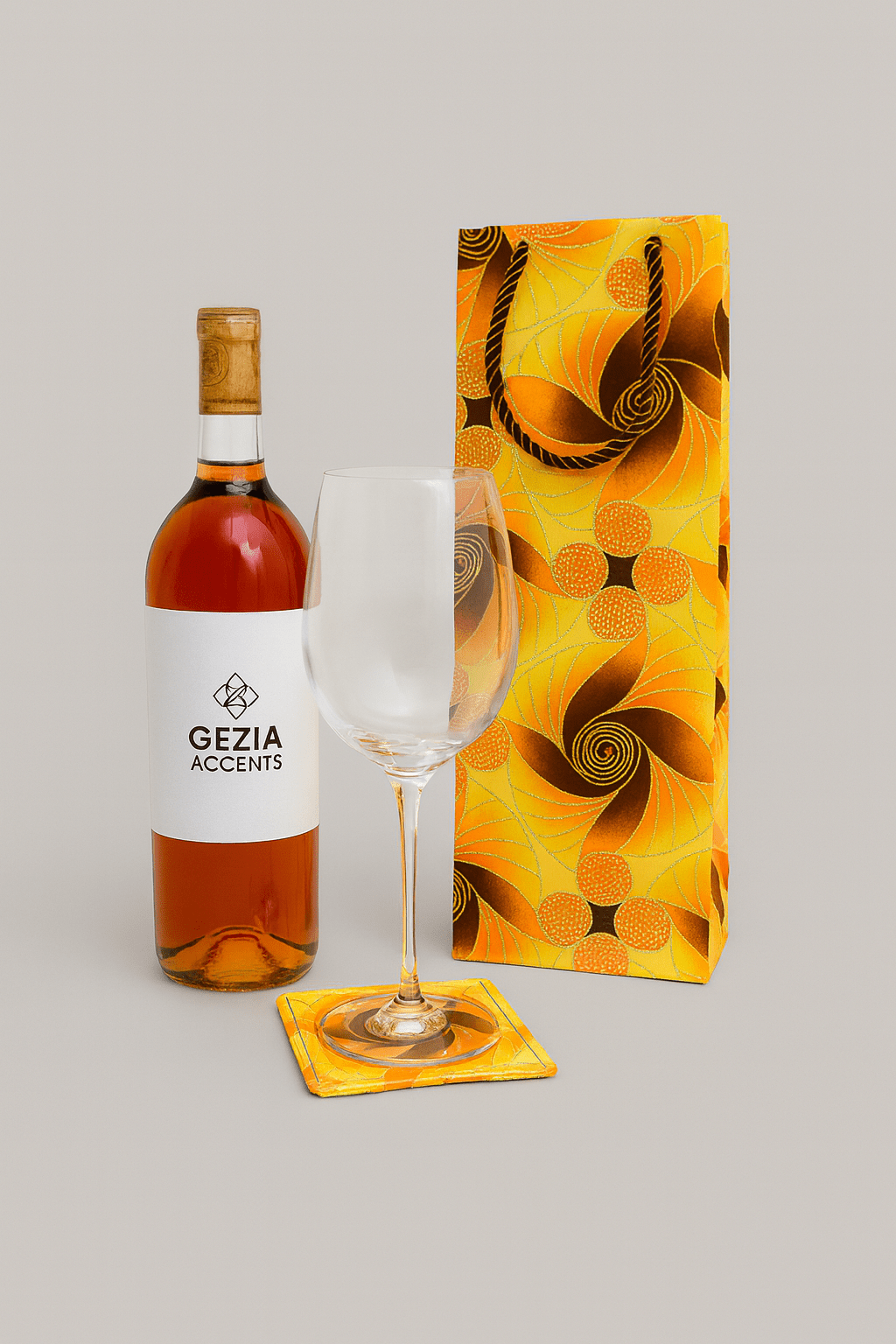 Handmade African Fabric Coasters – Yellow, Brown, Orange & Gold Set of 4 | Cultural Home Decor | Eco - Friendly Gift | Wax Print Drink Coasters - Gezia Accents