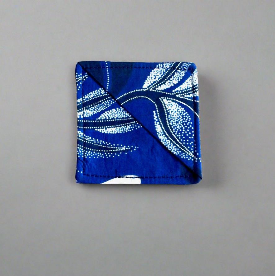 Ethnic, Fabric, Patterned, Handmade Blue and White Bookmark