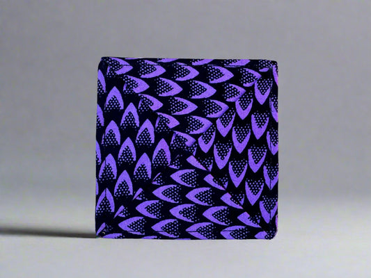 Ethnic, Fabric, Patterned, Handmade Black and Purple Coasters