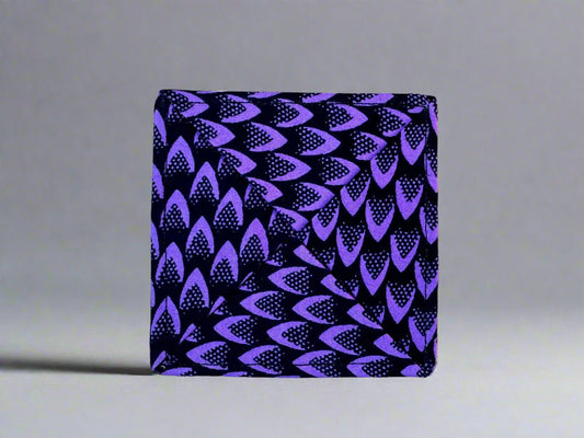 Ethnic, Fabric, Patterned, Handmade Black and Purple Coasters - Gezia Accents