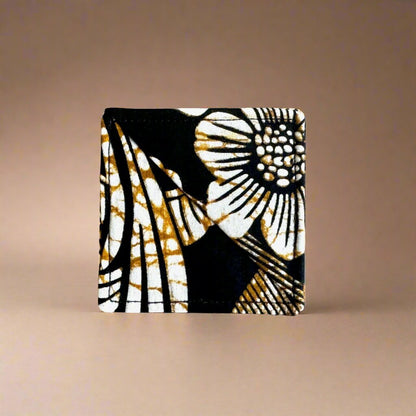 Ethnic, Fabric, Patterned, Handmade Black, Cream, and Gold Bookmark - Gezia Accents
