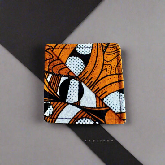 Ethnic, Fabric, Patterned, Handmade Black, Orange, and White Bookmark - Gezia Accents