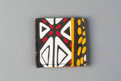 Ethnic, Fabric, Patterned, Handmade Black, Orange, Yellow, Red, and White Bookmark - Gezia Accents