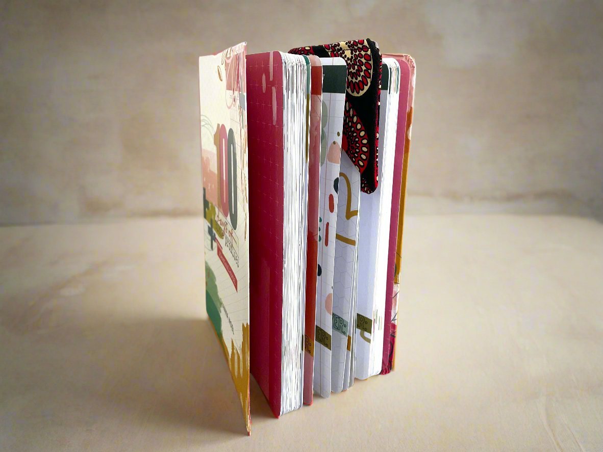 Ethnic, Fabric, Patterned, Handmade Black, Red, and Cream Bookmark - Gezia Accents