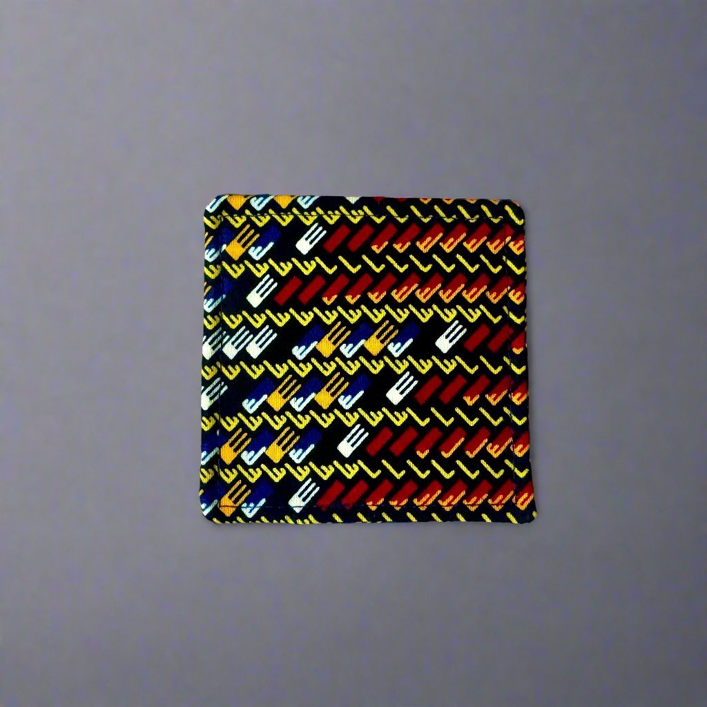 Ethnic, Fabric, Patterned, Handmade Blue, Red, and Yellow Bookmark - Gezia Accents