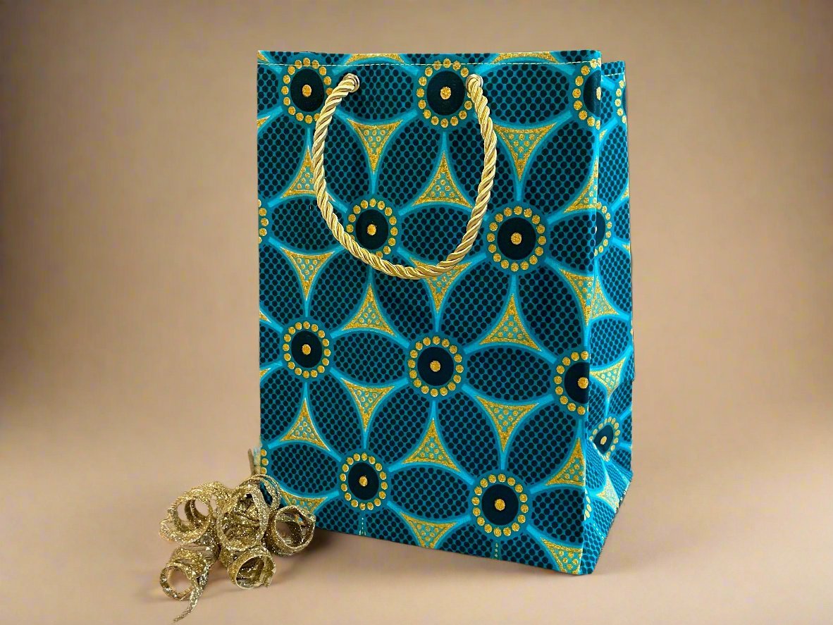 Ethnic, Fabric, Patterned, Handmade Dark Green, Green, and Gold Square Bag - Gezia Accents