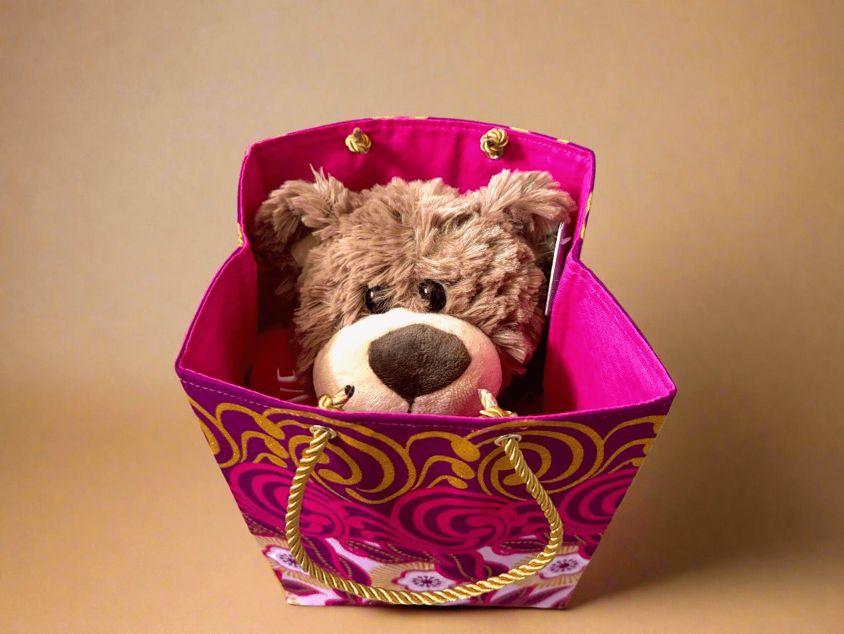 Ethnic, Fabric, Patterned, Handmade Dark Pink, Pink and Gold Extra Small Bag - Gezia Accents