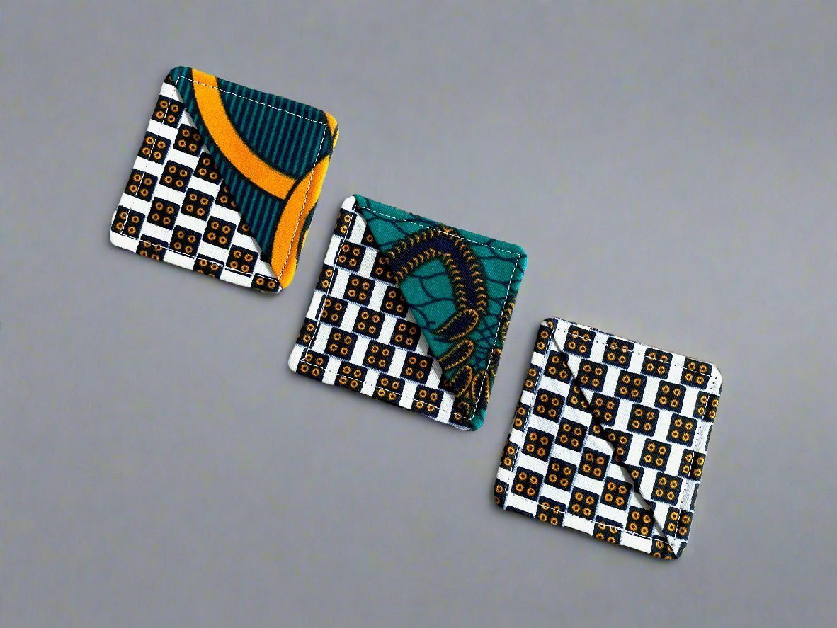 Ethnic, Fabric, Patterned, Handmade Green, Orange, and Cream Bookmark - Gezia Accents