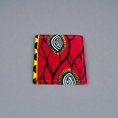 Ethnic, Fabric, Patterned, Handmade Red, Black, Yellow, and White Bookmark - Gezia Accents