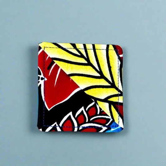 Ethnic, Fabric, Patterned, Handmade Red, Black, Yellow, Blue, and White Bookmark - Gezia Accents