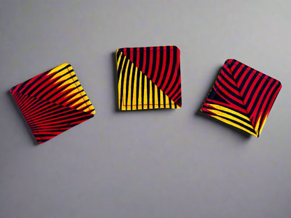 Ethnic, Fabric, Patterned, Handmade Red, Yellow, and Black Bookmark - Gezia Accents