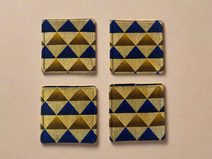 Handmade African Fabric Coasters – Set of 4 | Cultural Home Decor | Eco - Friendly Gift | Wax Print Drink Coasters - Gezia Accents