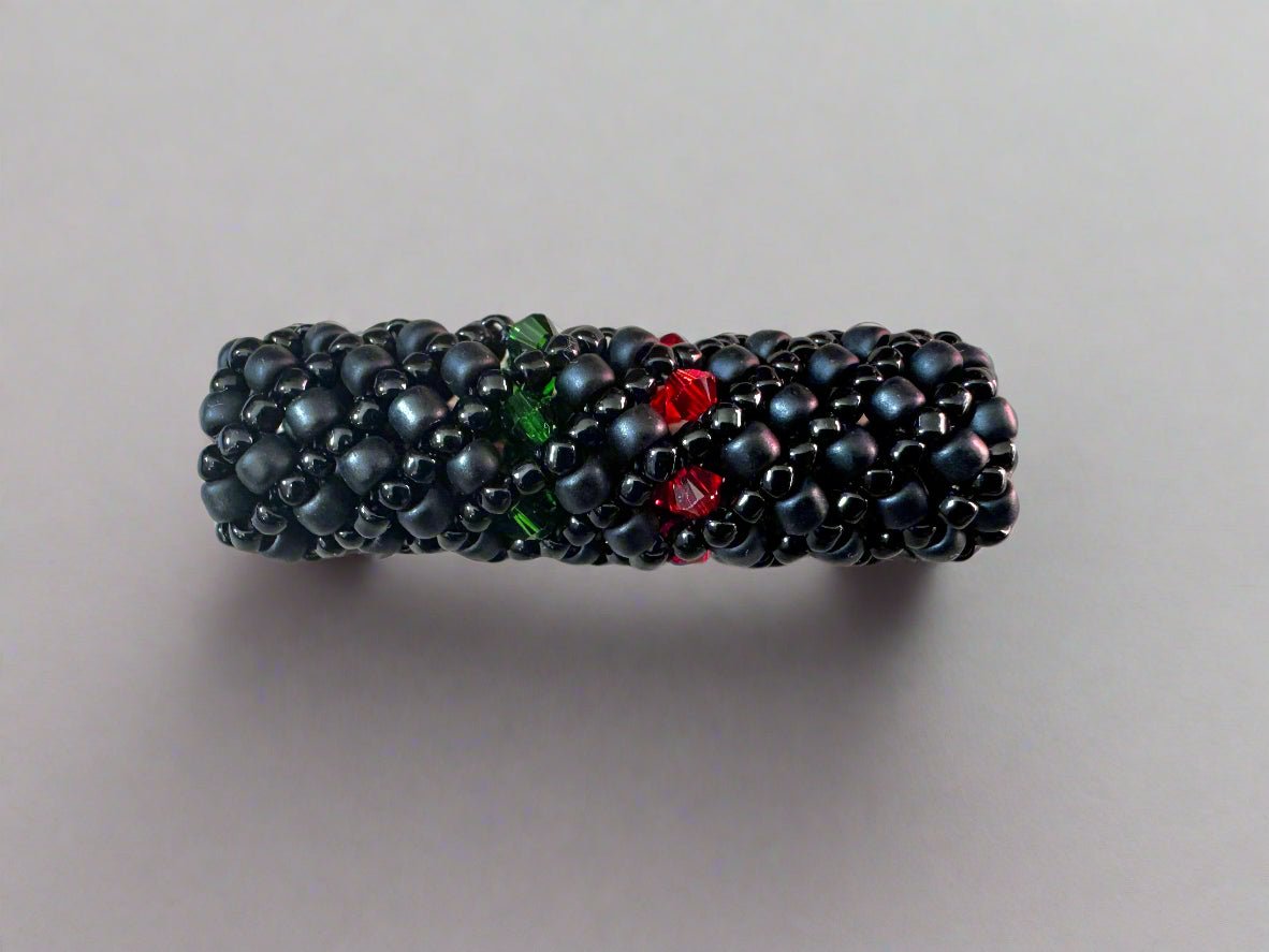 Loc Jewelry - Medium Black, Red, and Green w/Swarovski Crystal - Gezia Accents